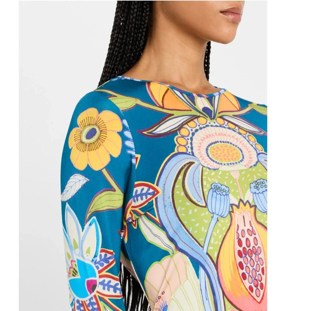 Marie Oliver Vaughn A-Line Floral Print Maxi Dress - Size Small - Picture 4 of 4